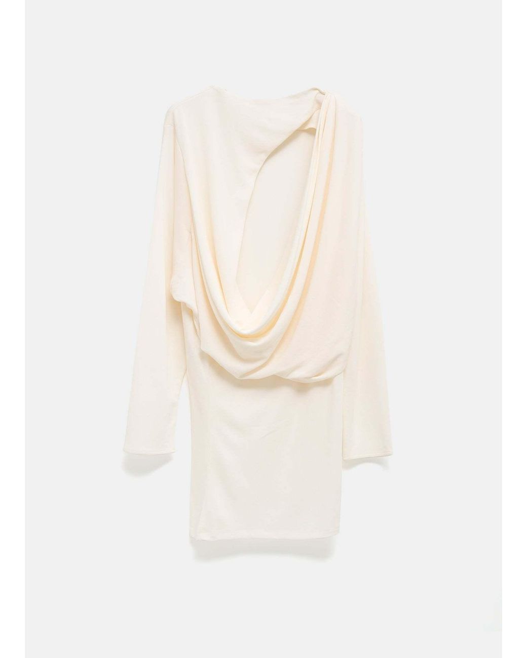 Jacquemus White Mistral Draped-Back Mini Dress