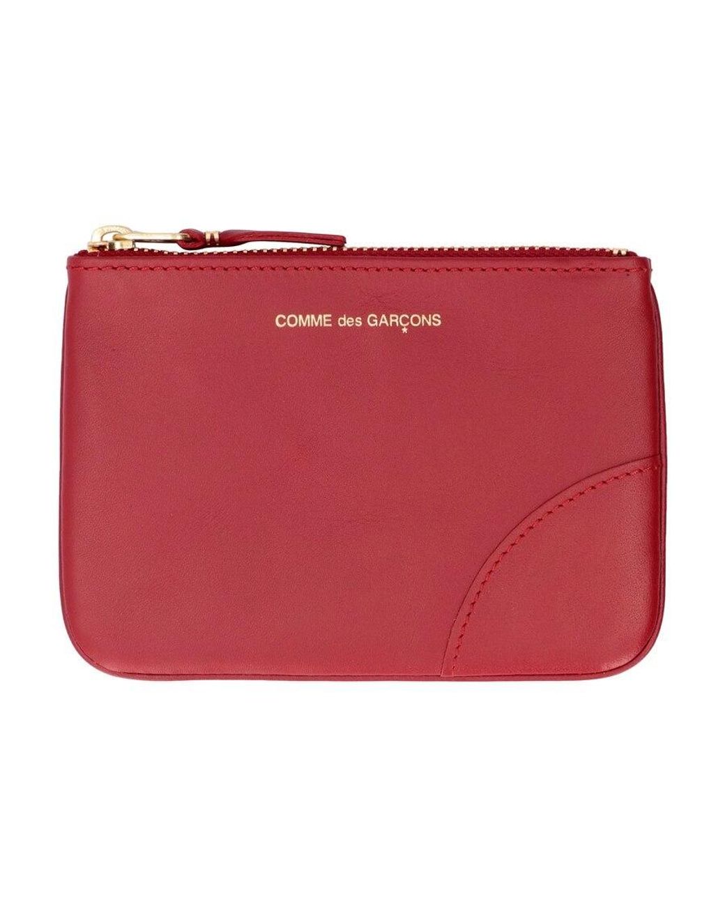 Comme des Garçons Red Logo Printed Zipper Wallet for men
