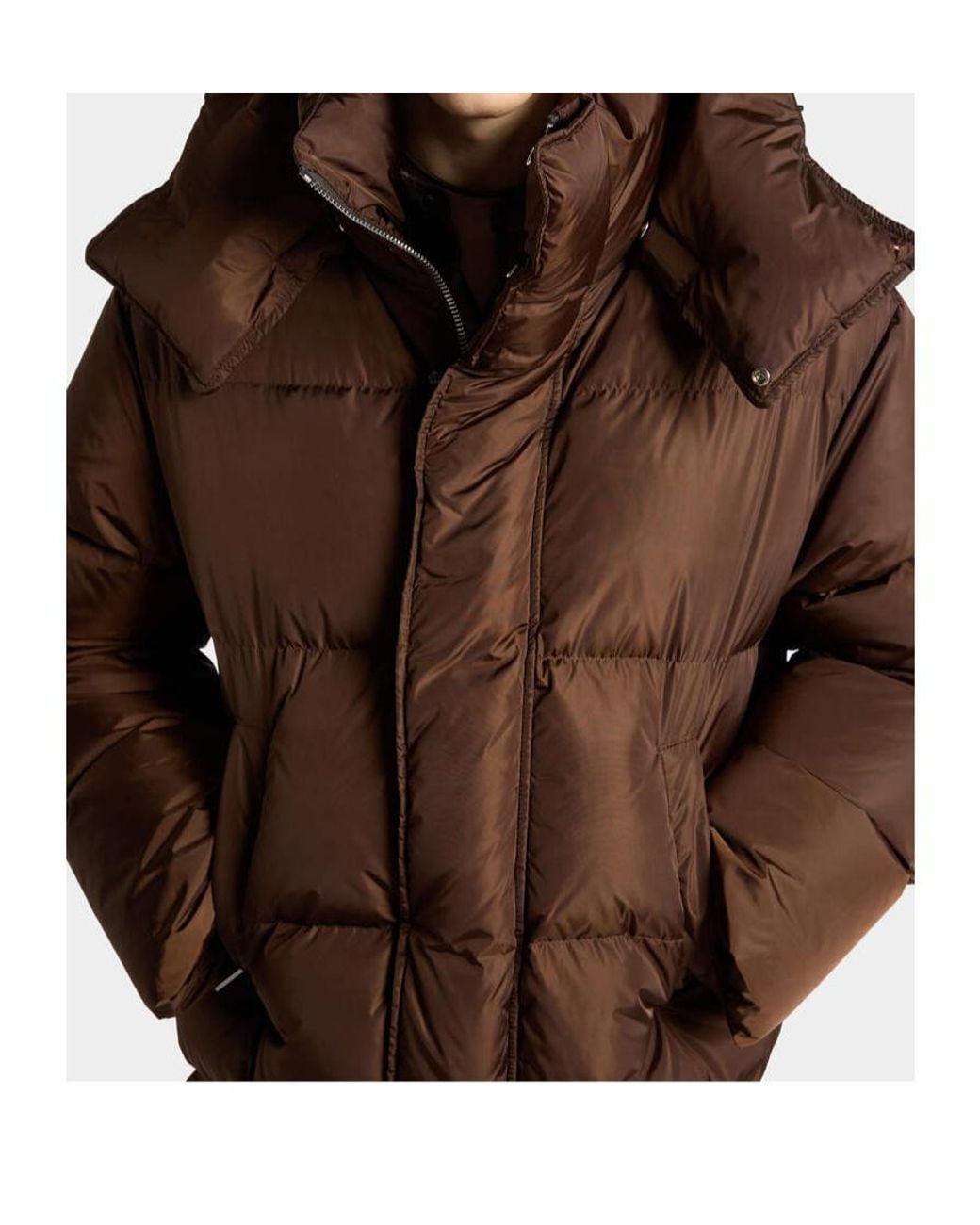 DSquared² Brown Quilted Hooded Down Jacket for men