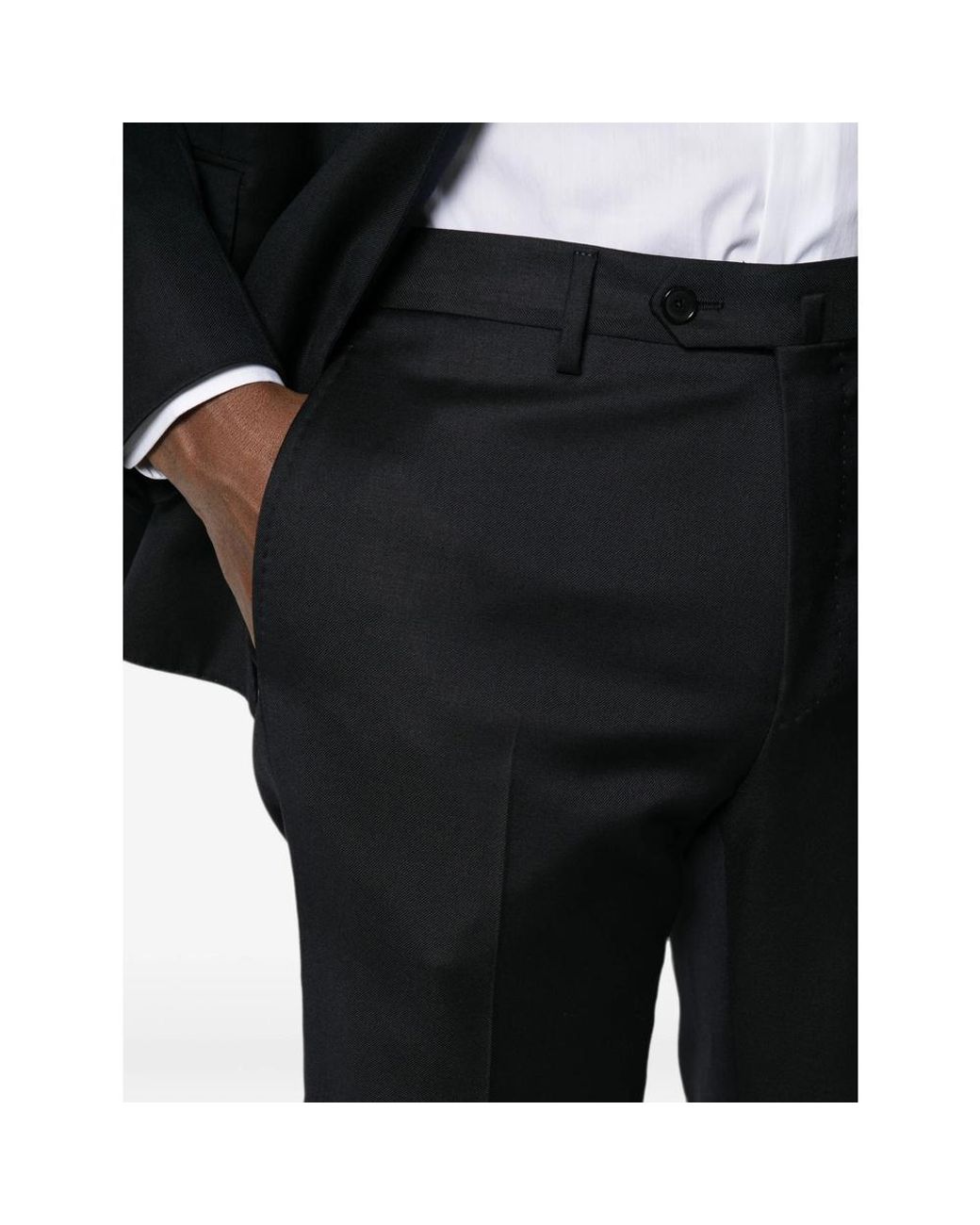 Caruso Black Norma Double-Breasted Peak-Lapel Suit for men