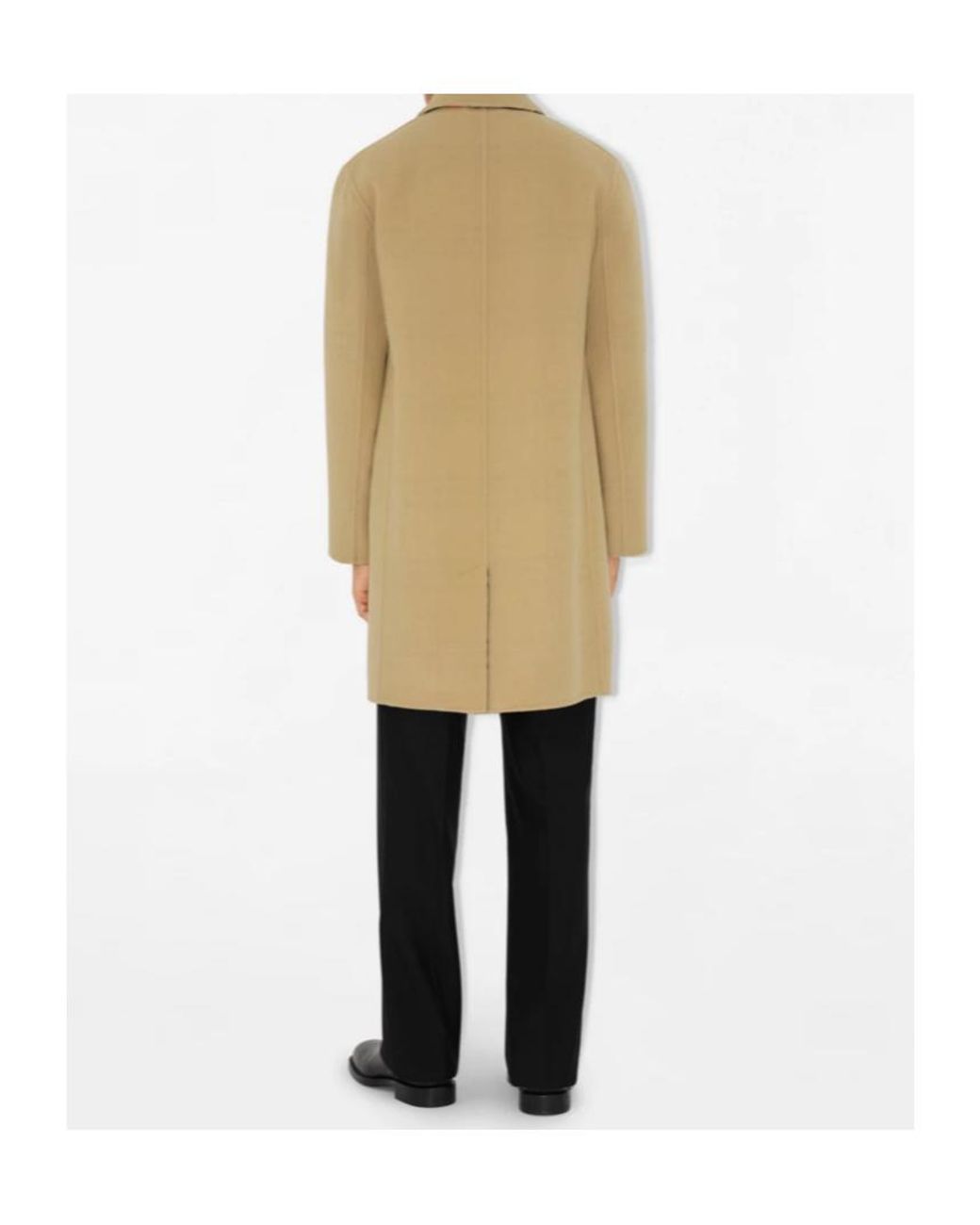 Burberry Natural Mid-Length Wool Car Coat for men
