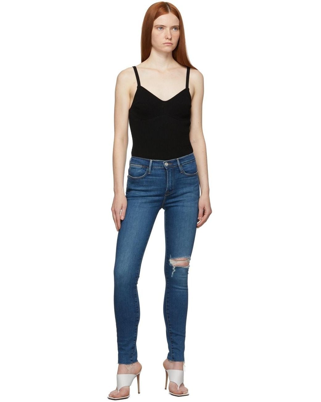 FRAME Black Ribbed Leotard