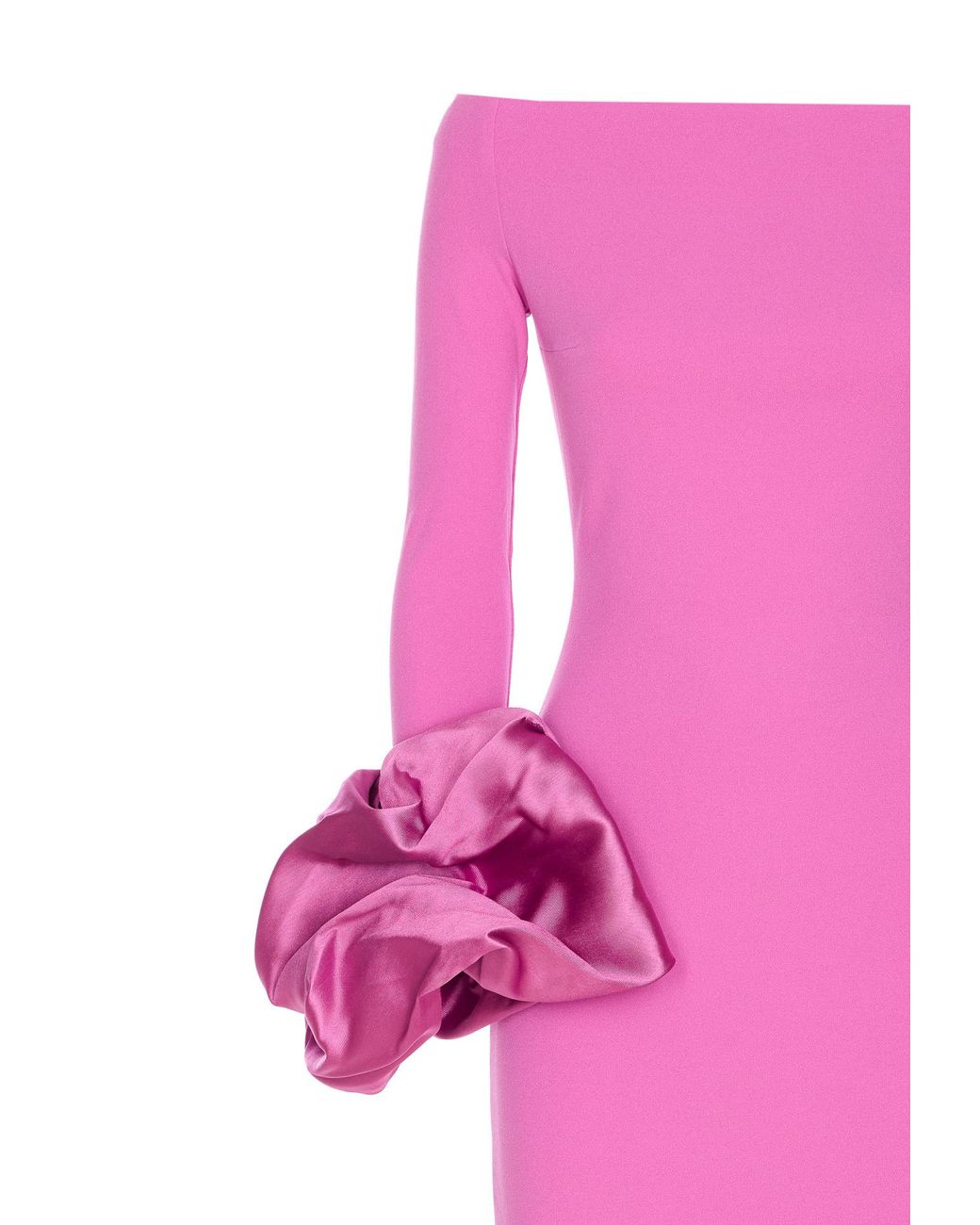 Solace London Pink London Ruffled Sleeve Long Dress