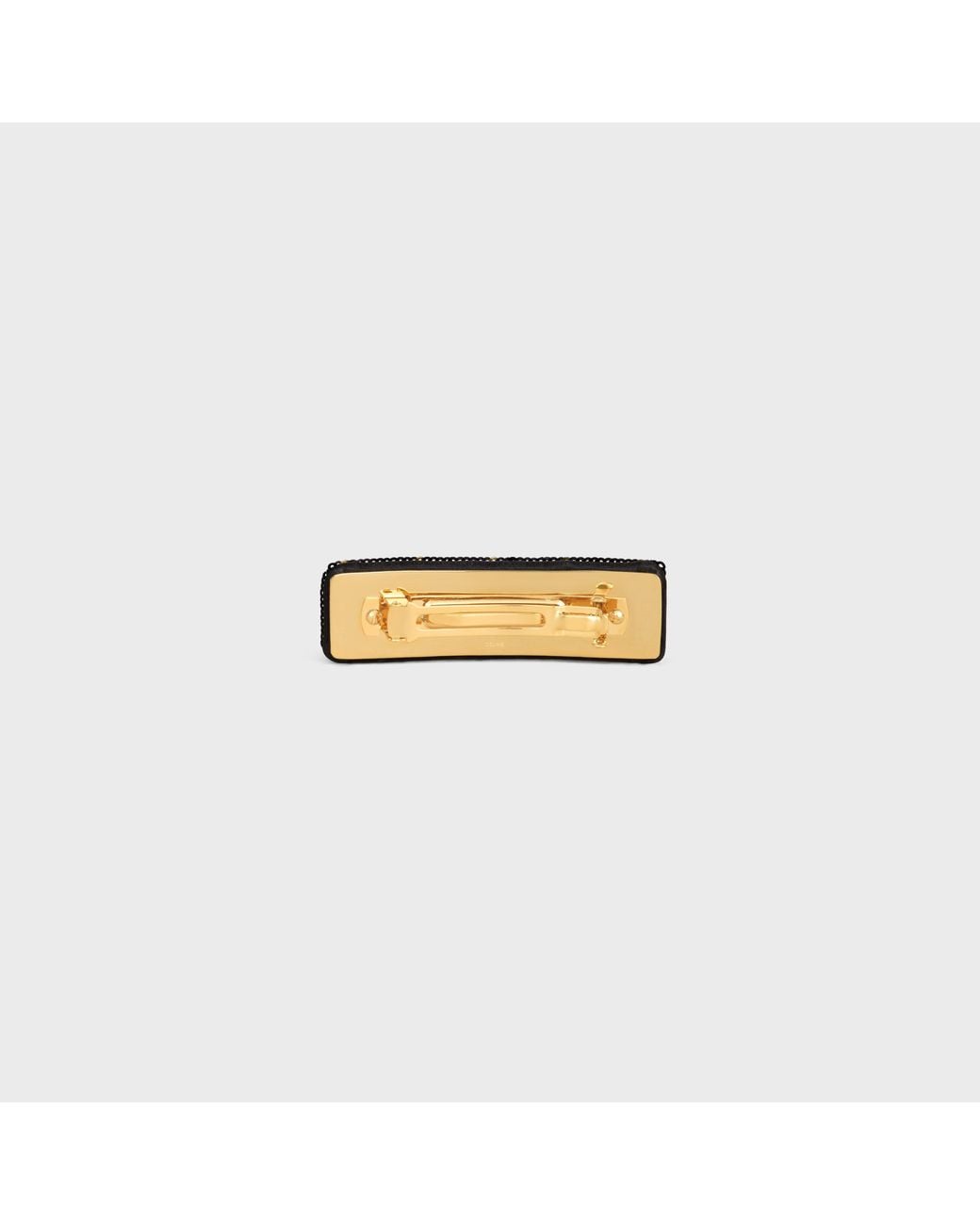 Céline White Striped Sequins Hair Clip