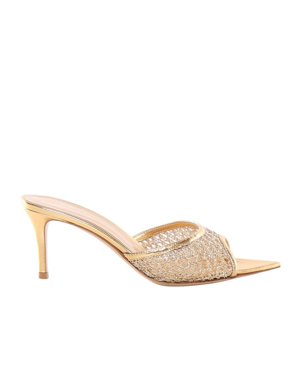 Gianvito Rossi Natural Sienna Heeled Mules