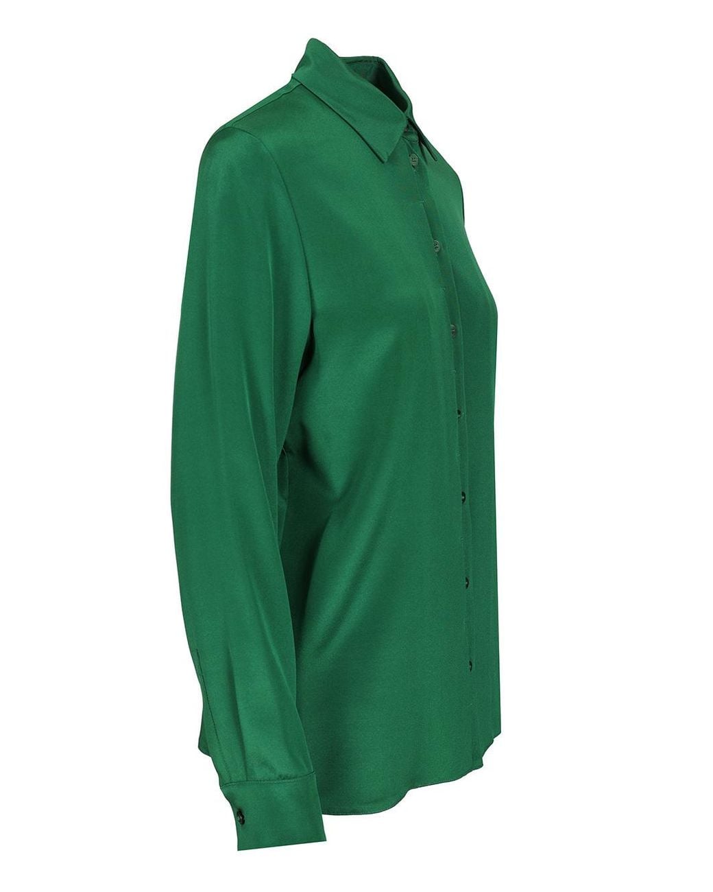 Max Mara Green Avion Button-Up Long-Sleeved Shirt