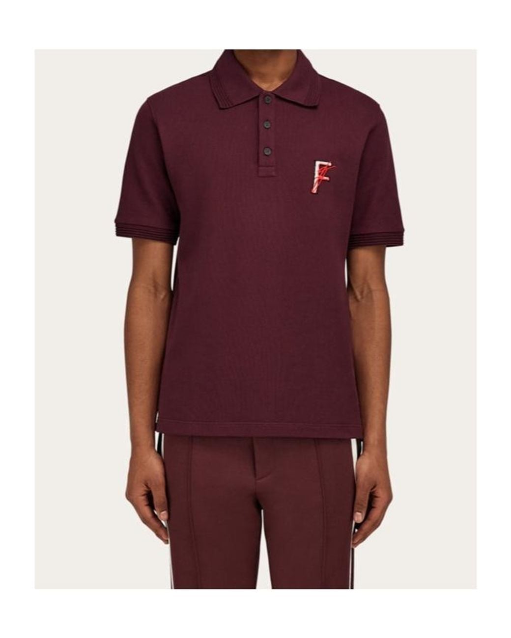 Ferragamo Red Short-Sleeved Polo Shirt for men