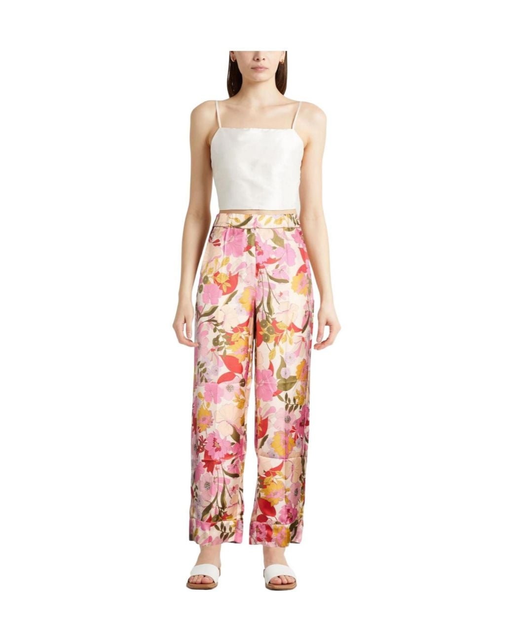 Max Mara Pink Loose-Fit Floral Pants