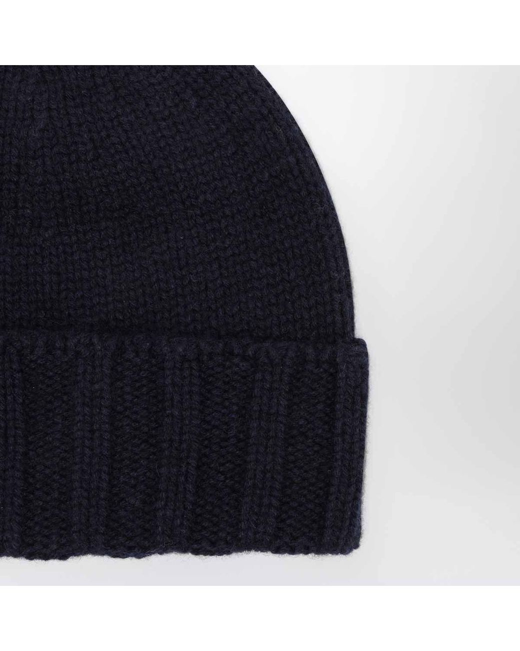 Drumohr Blue Ribbed Knit Hat for men