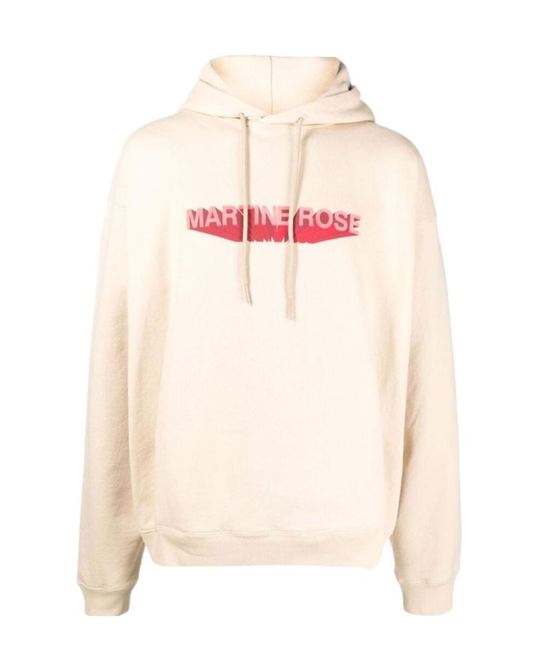Martine Rose Pink Logo Print Drawstring Hoodie for men
