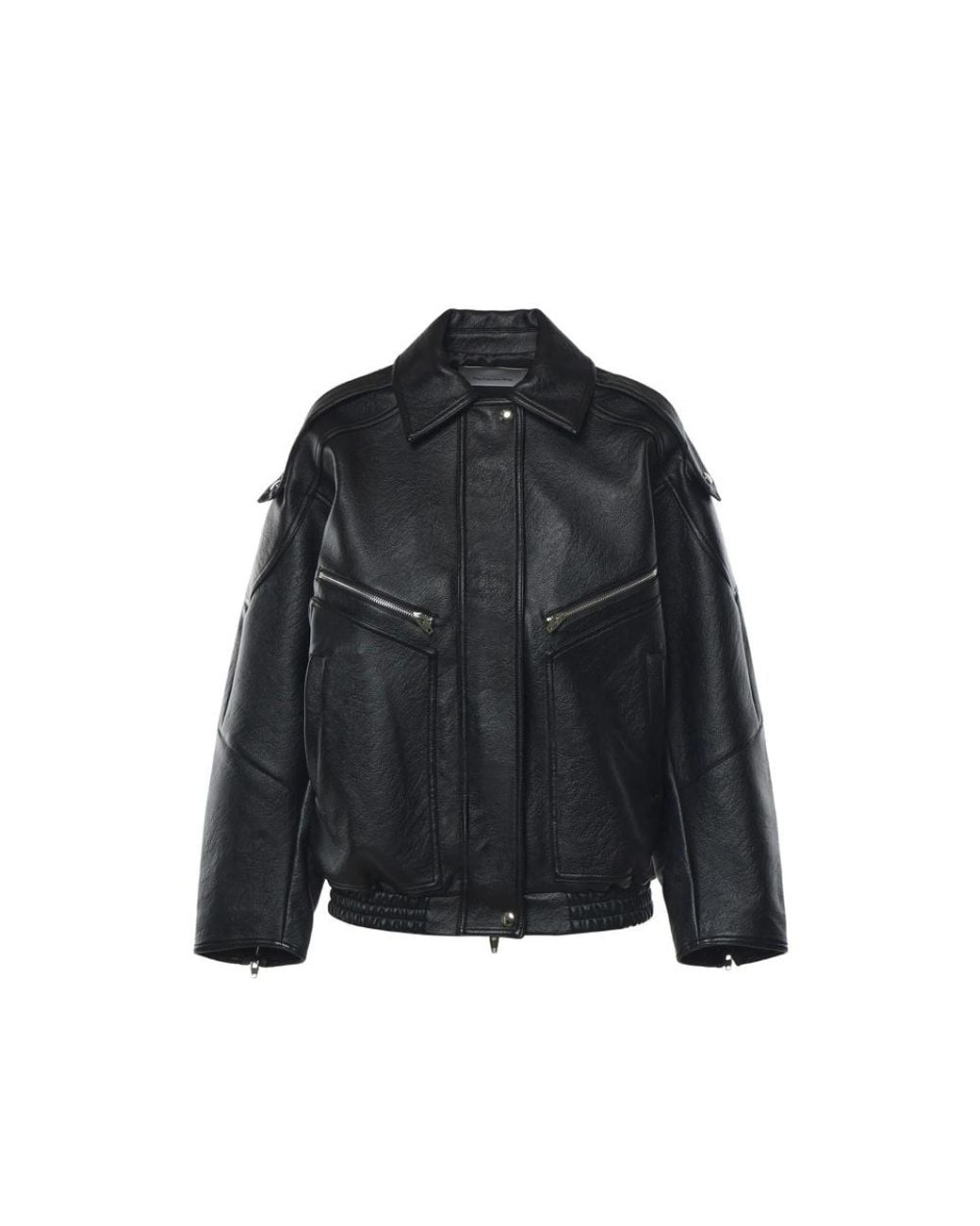 Frankie Shop Black Biker Jacket Hudson Faux Leather