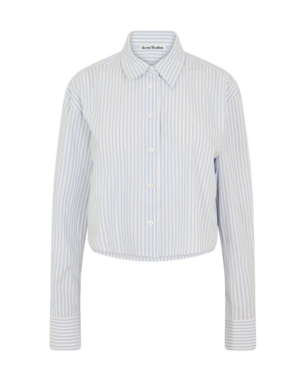 Acne White Simple Striped Shirt