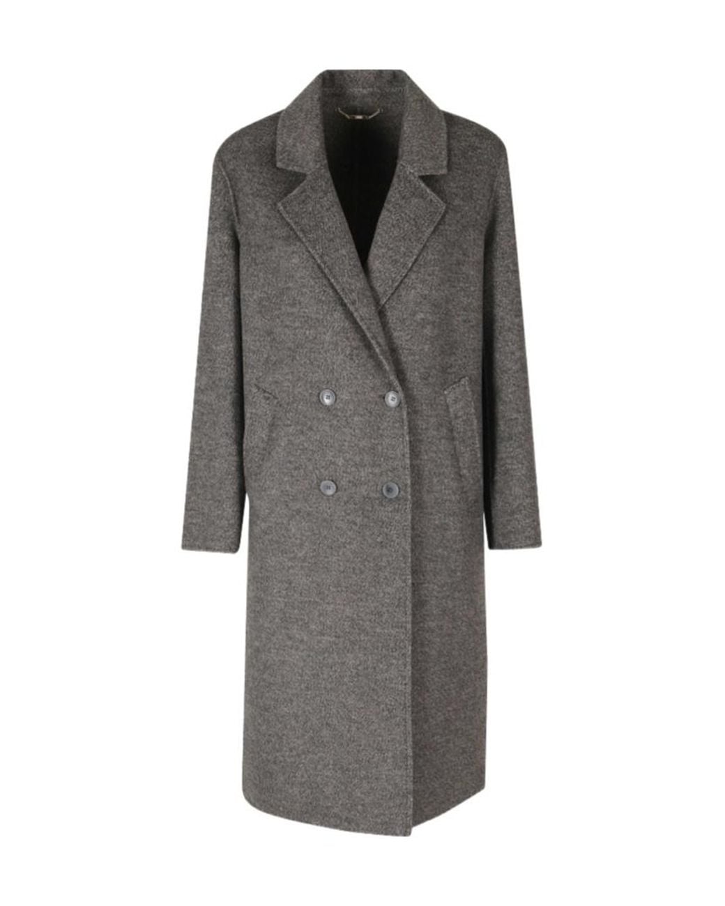 Seventy Gray Double-Breasted Long Coat