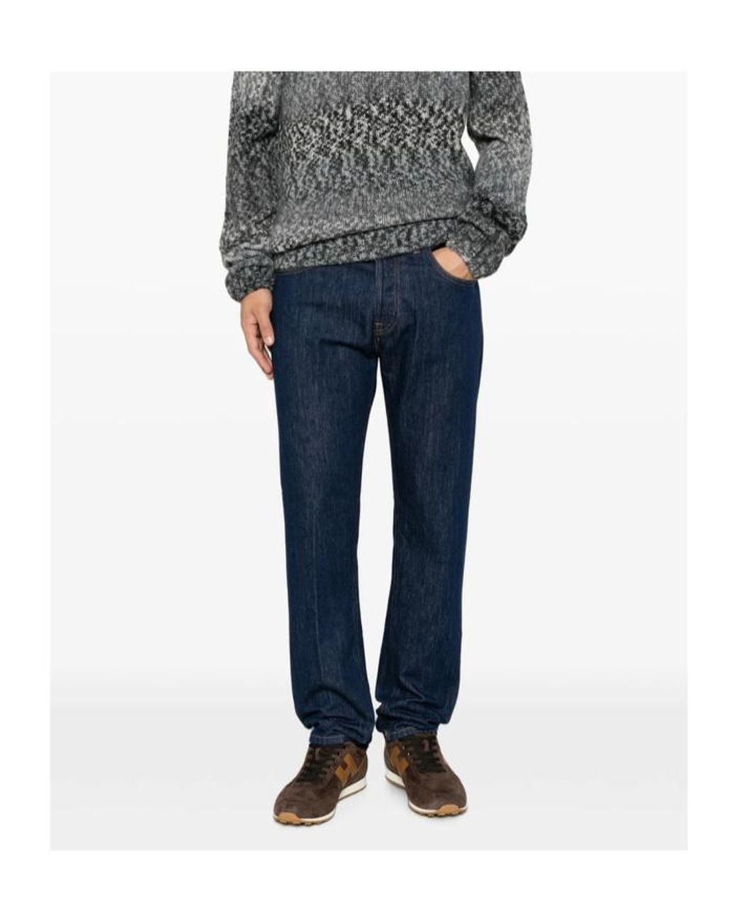 Dondup Blue Belt Loops Jeans for men