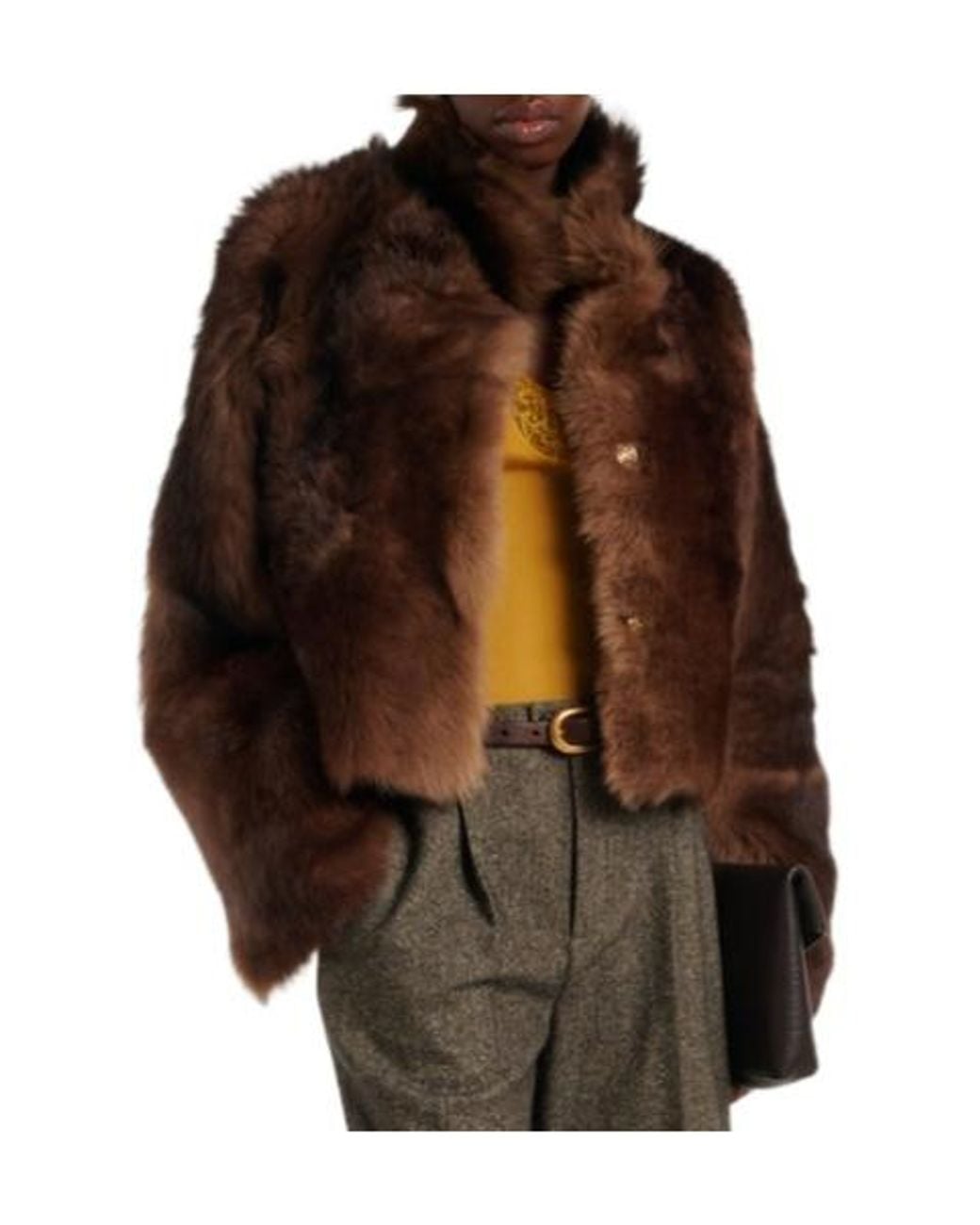 Nour Hammour Brown Cameron Shearling Jacket