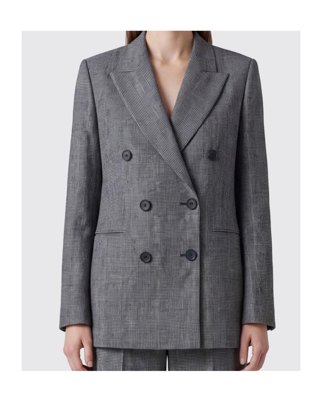 Givenchy Gray Checked Double-Breasted Blazer