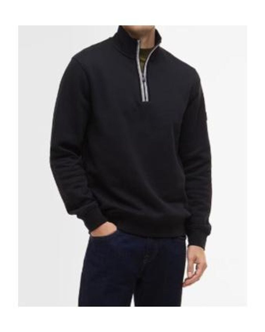 Barbour Blue Long-Sleeved Half-Zip Sweatshirt for men