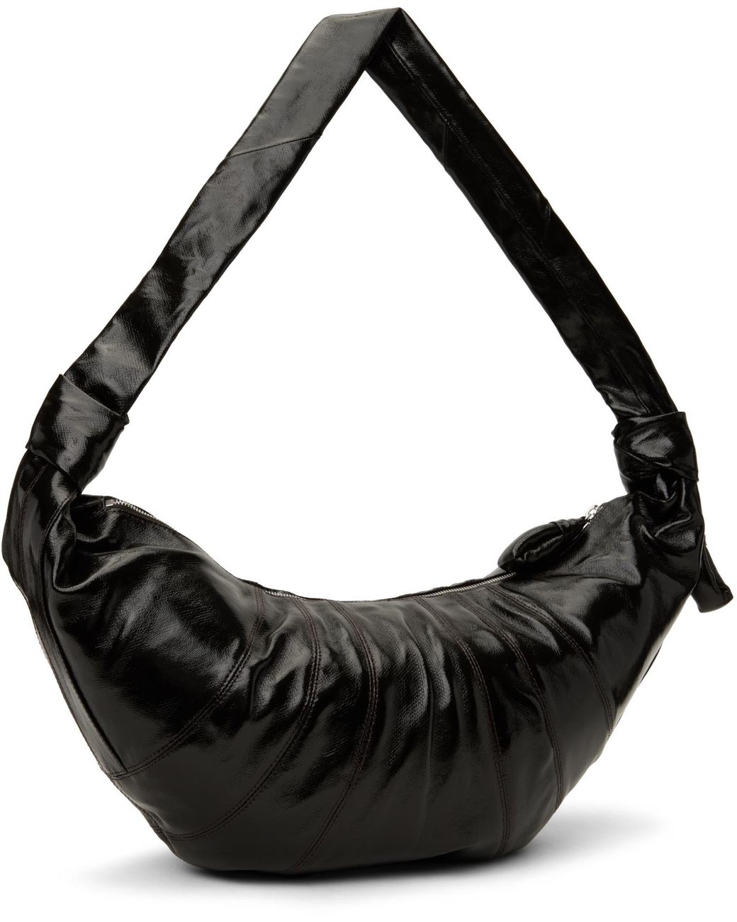 Lemaire Black Knot Detailed Large Croissant Shoulder Bag