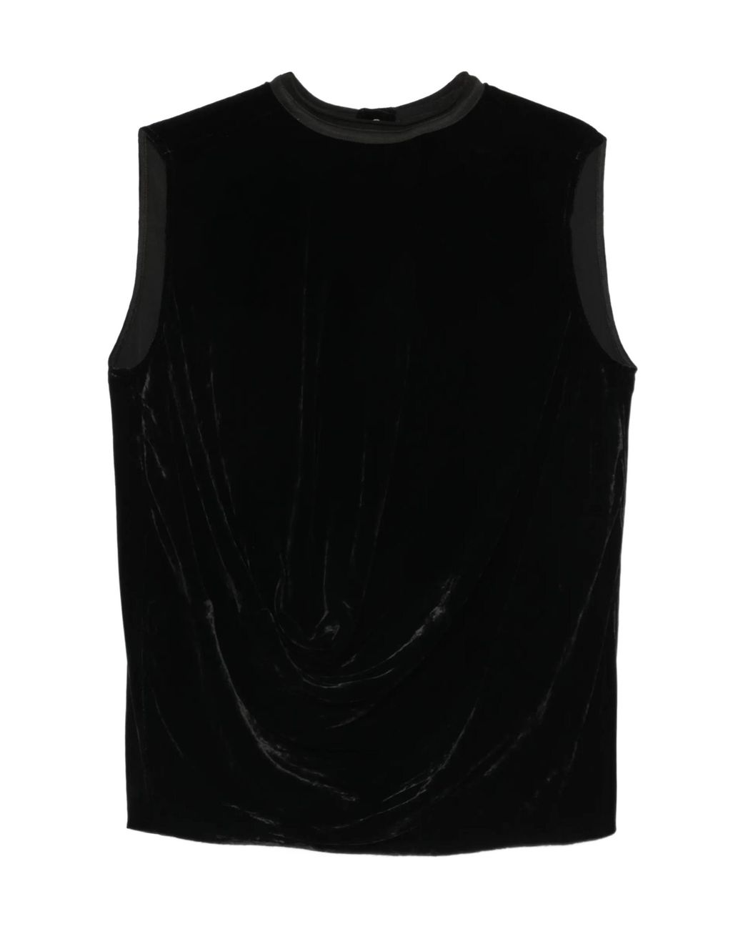 Rick Owens Black Draped Velvet Top
