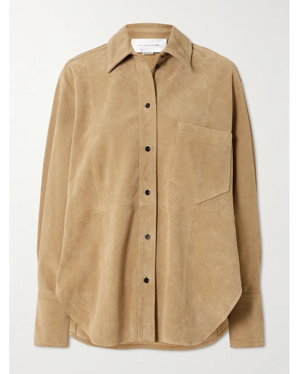 Victoria Beckham Natural Suede Shirt