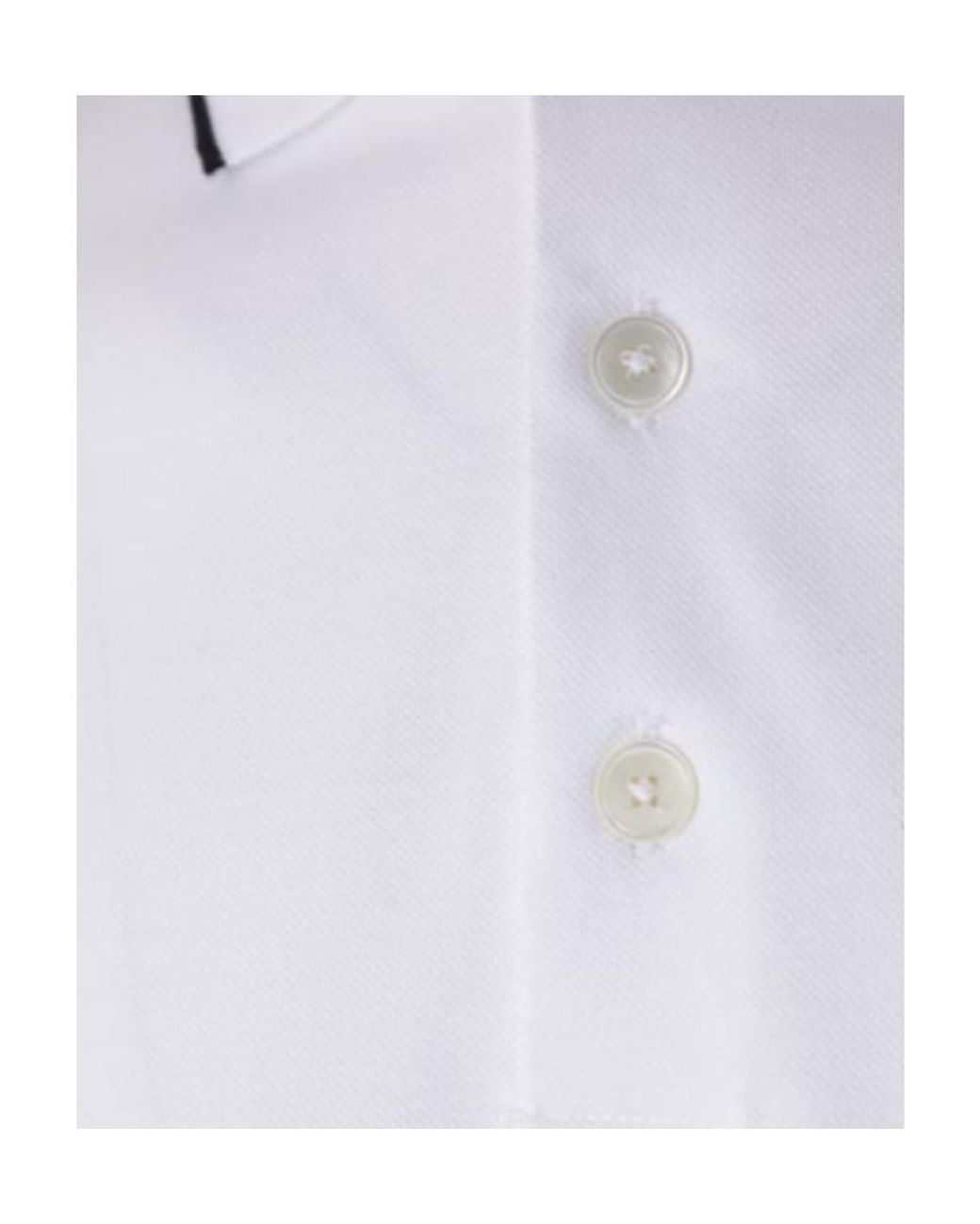 Zegna White Logo Embroidered Polo Shirt for men