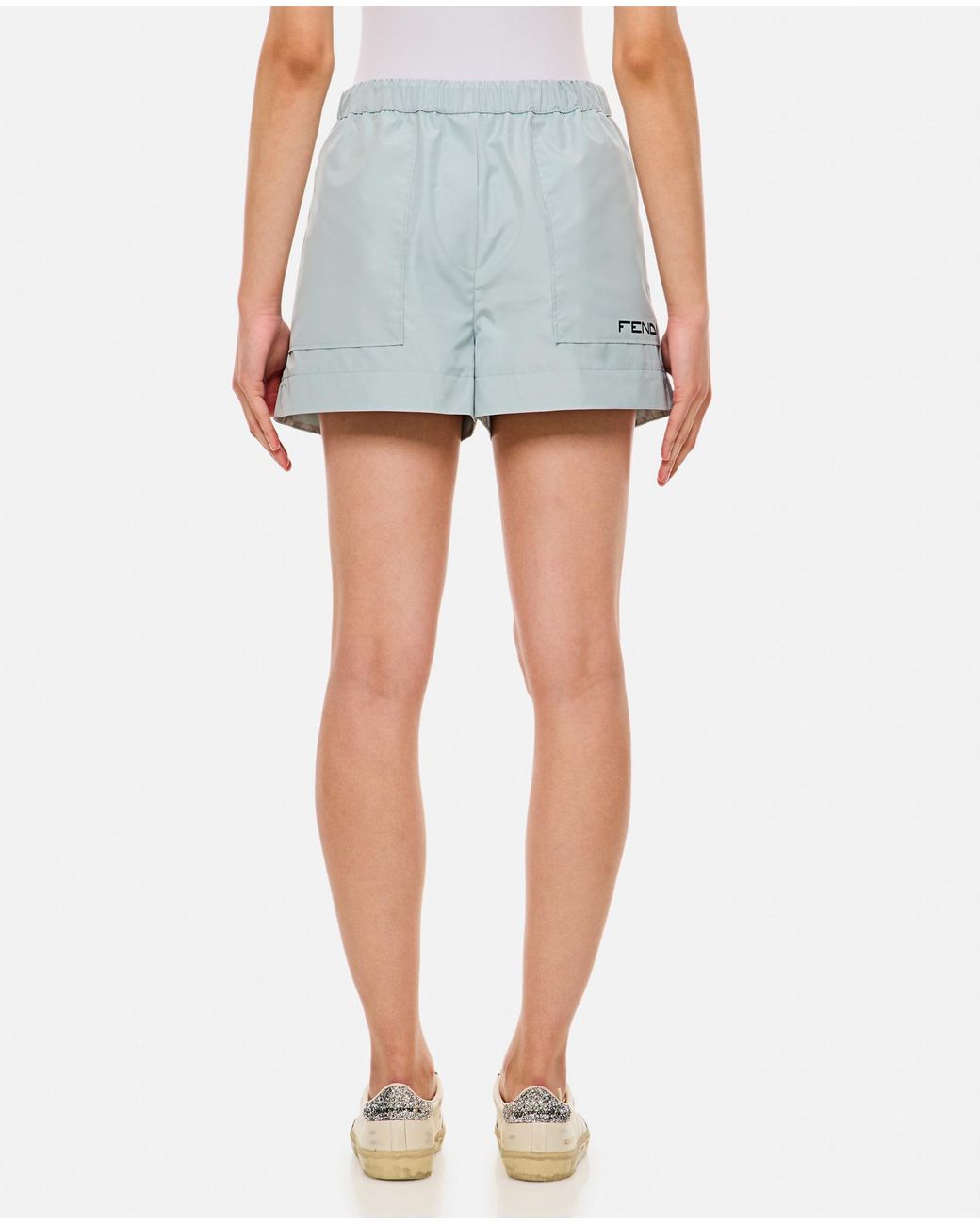 Fendi Blue Adjustable Drawstring Shorts For