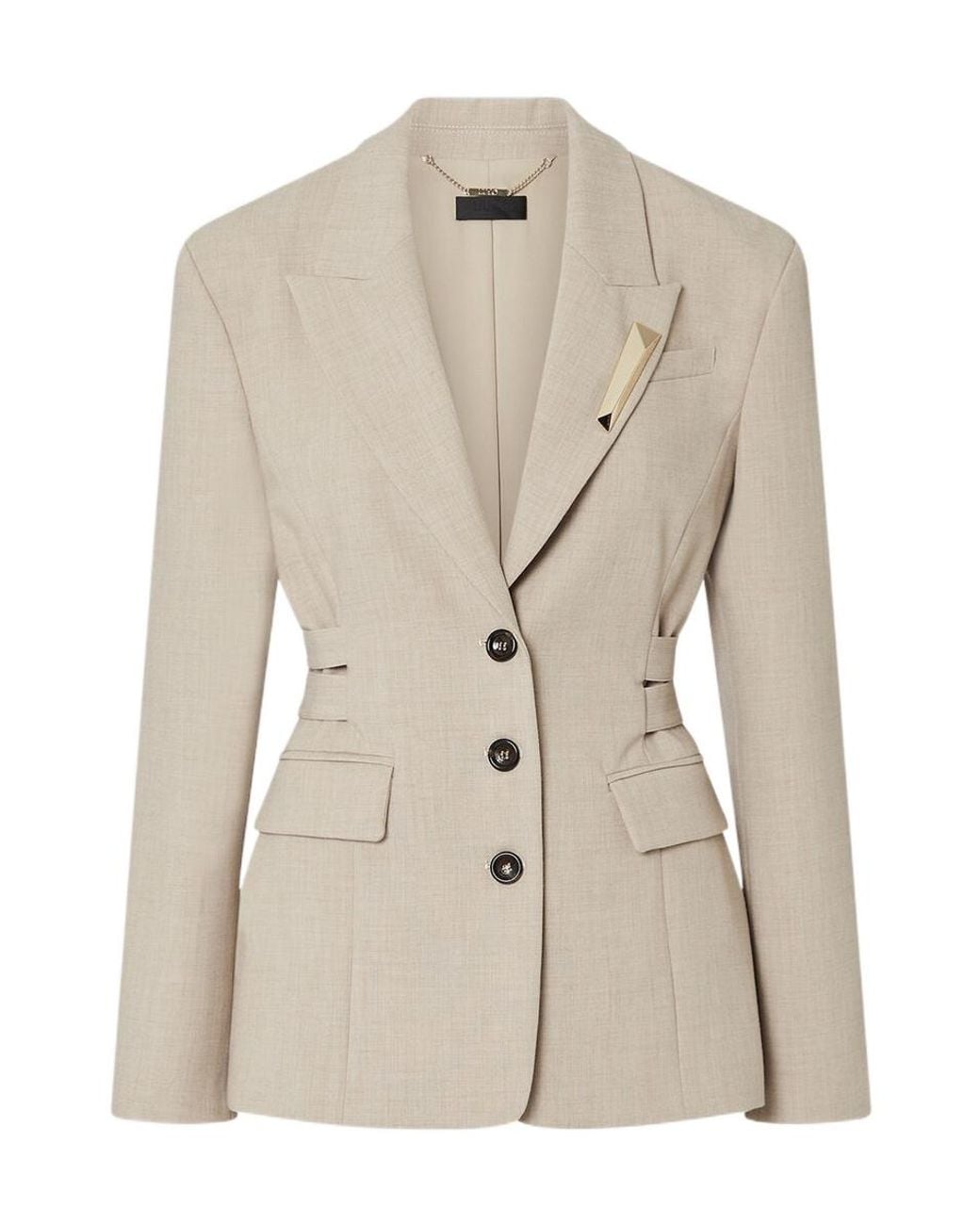 Liu Jo Natural Single-Breasted Suit Jacket