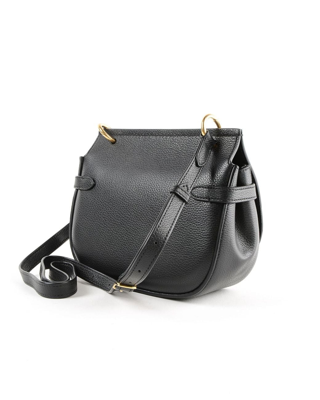 Mulberry Black Amberley Logo Detailed Small Shoulder Bag