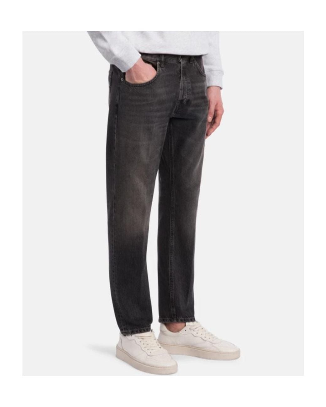 Dondup Black Belt Loop Jeans for men