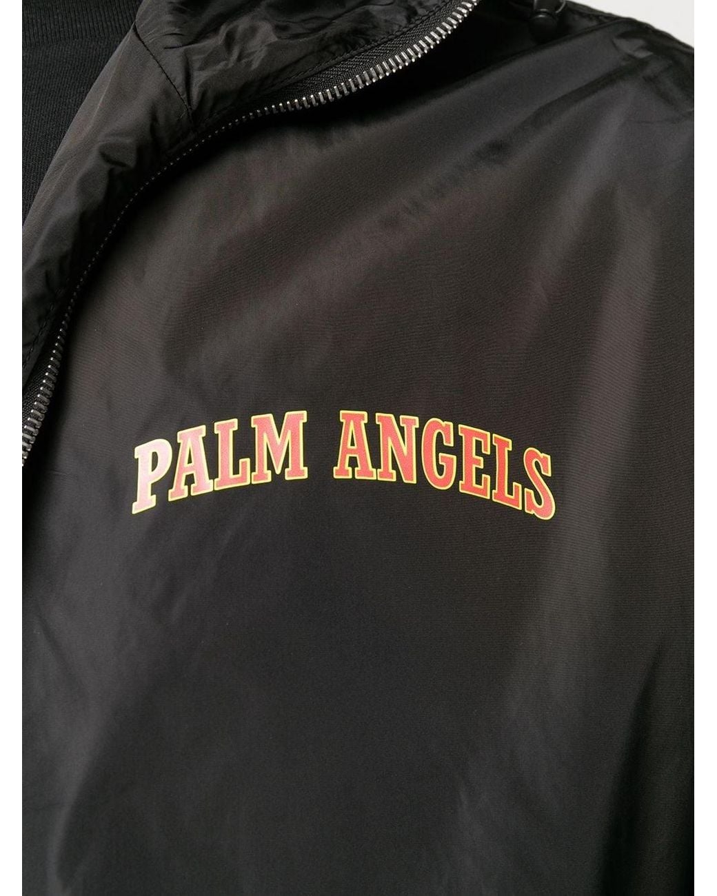 Palm Angels Black Logo Print Lightweight Jacket for men