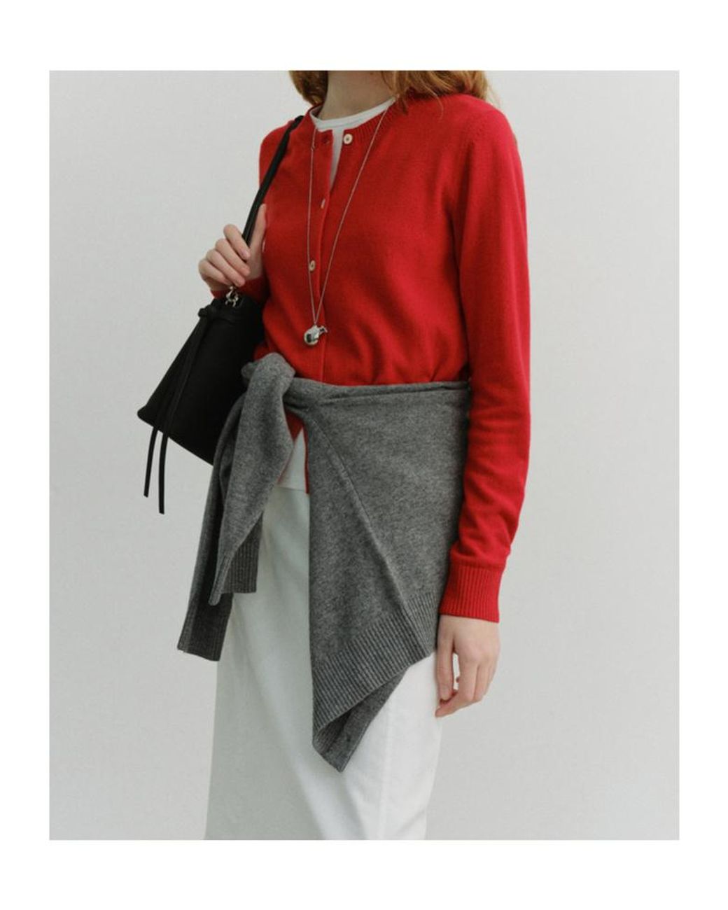 DUNST Red Long-Sleeve Cardigan