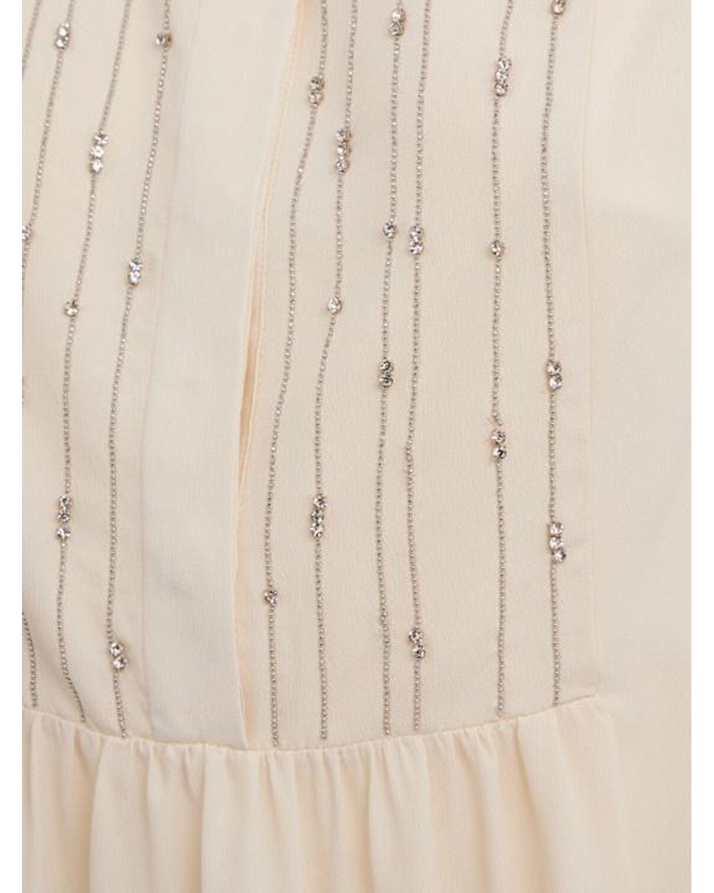 Fabiana Filippi Natural Crepe De Chine Long Top