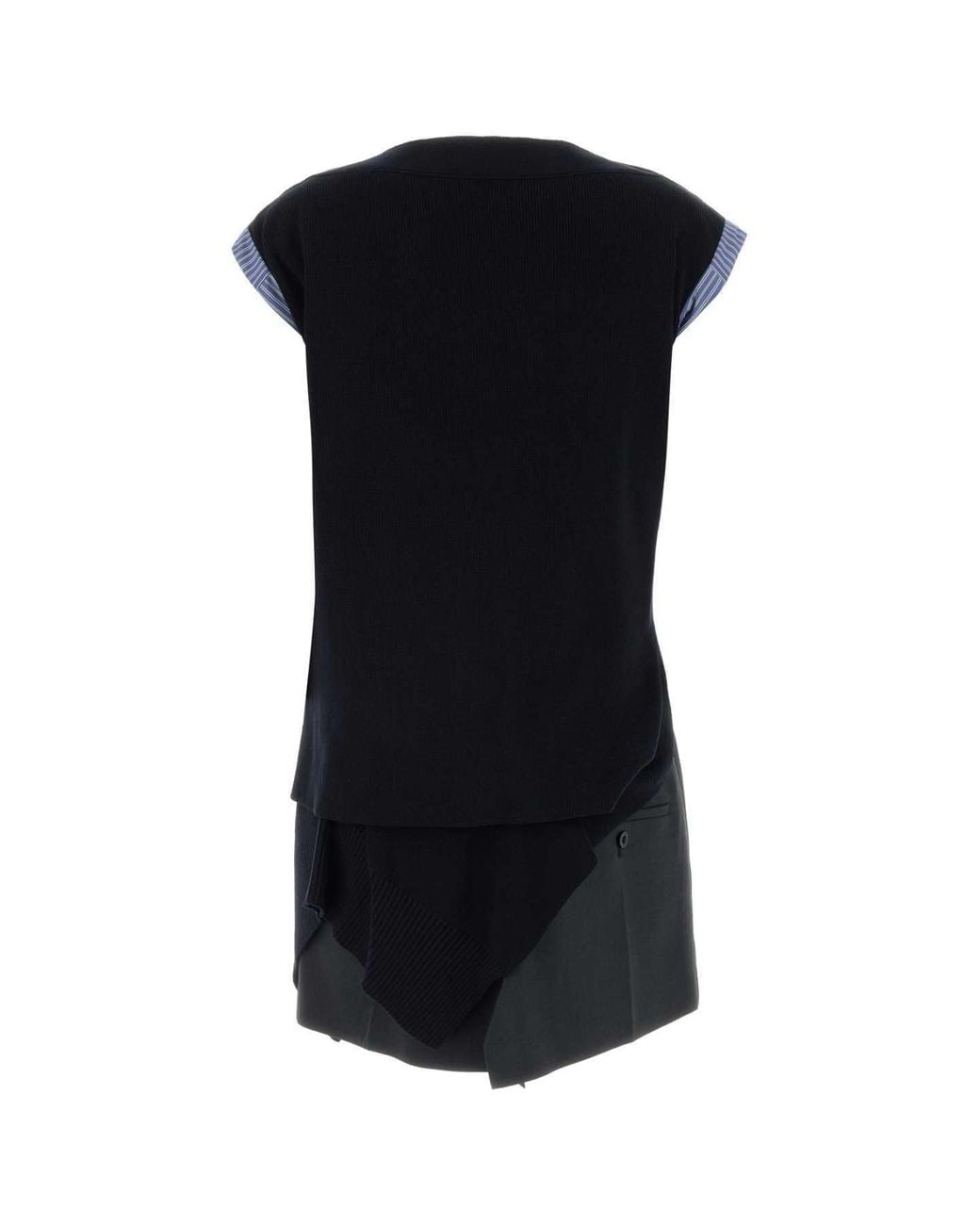 Sacai Black Sleeveless Knit Dress
