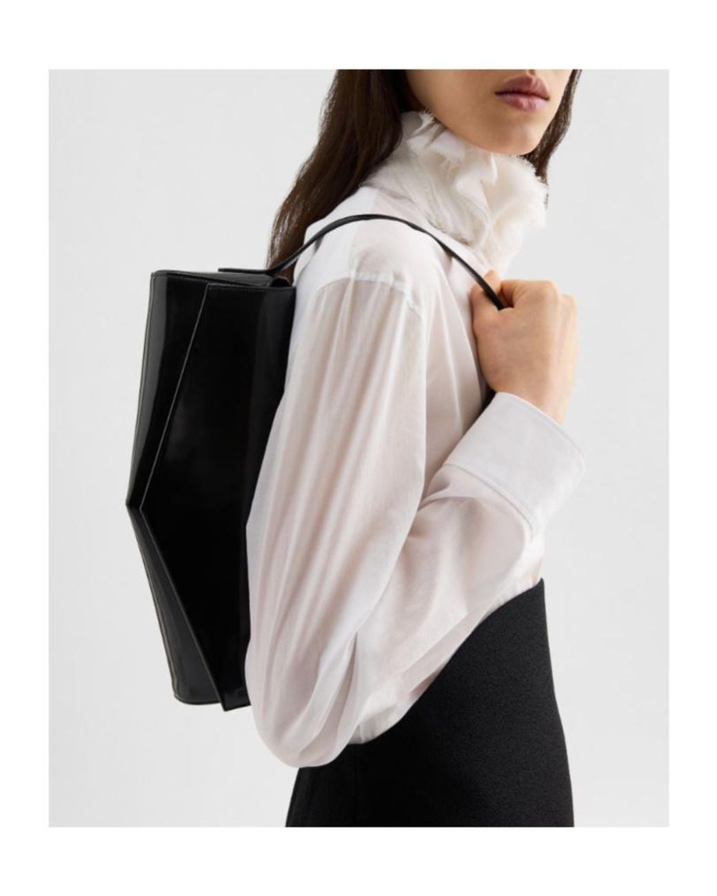 Jil Sander Black Kante Flap Shoulder