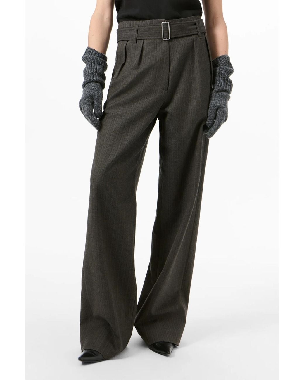 Our Legacy Gray Soar Pinstriped-Wool Trousers
