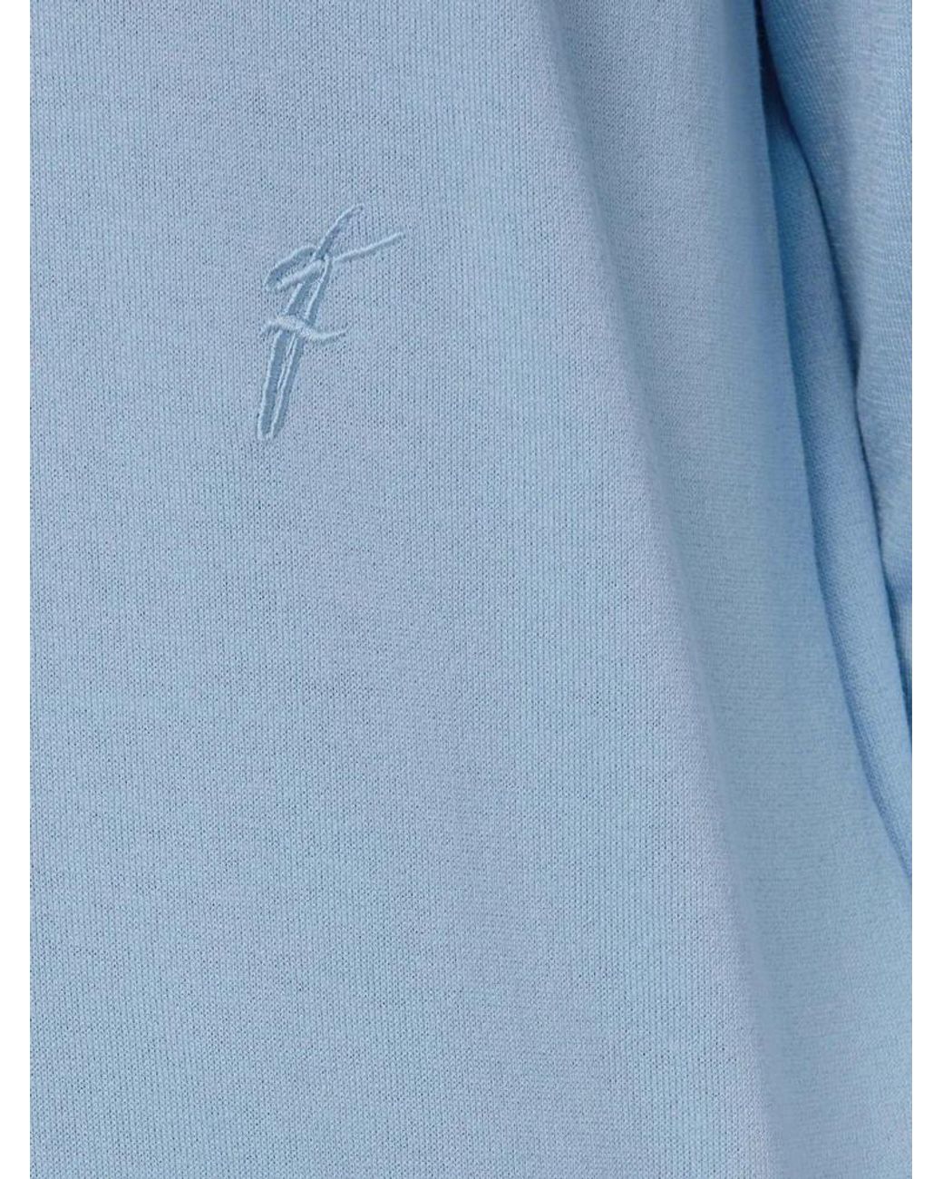 Ferragamo Blue Ferragamo Logo-Embroidered Long-Sleeved Knitted Polo Shirt for men