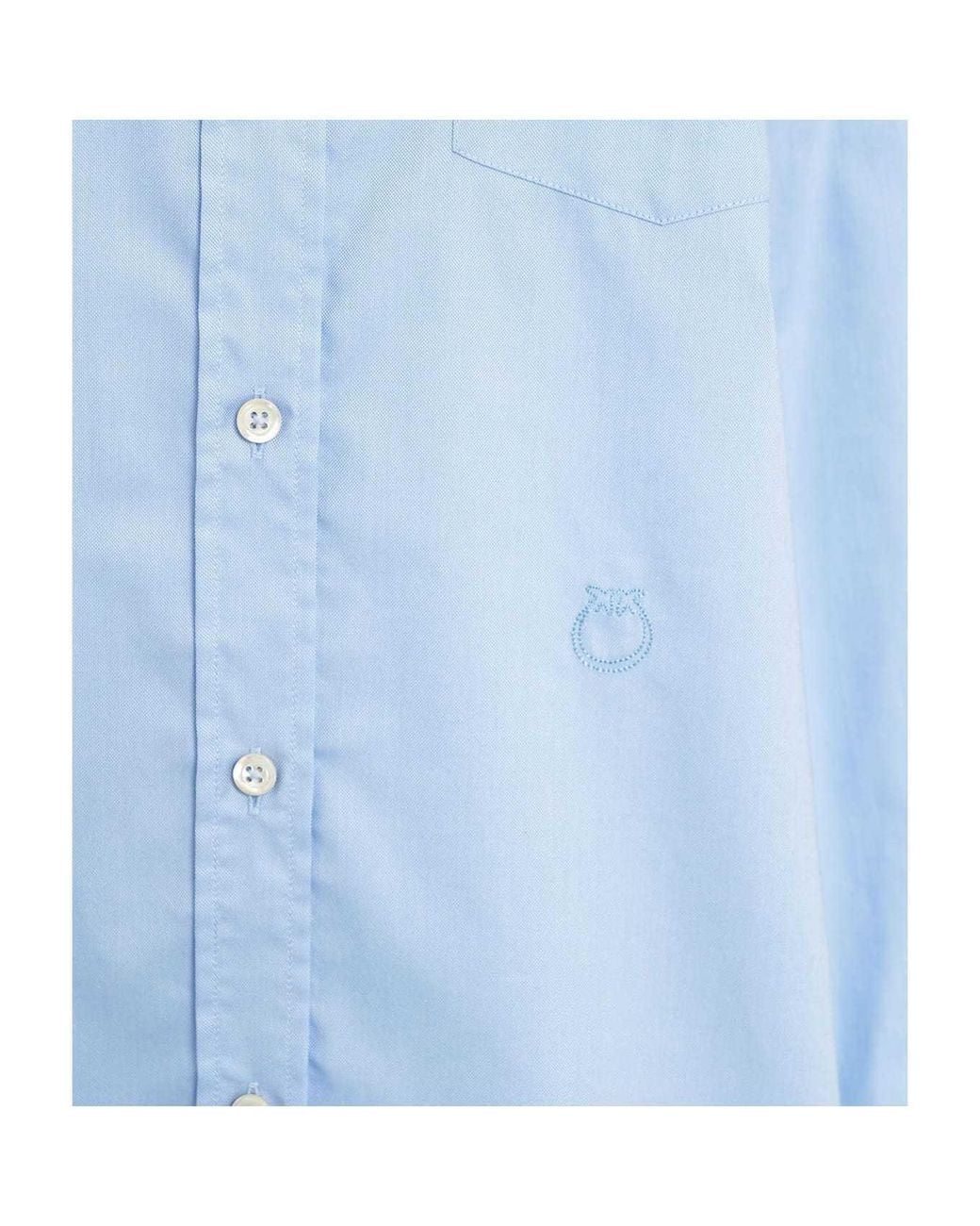 Pinko Blue Love Birds Embroidered Oxford Shirt