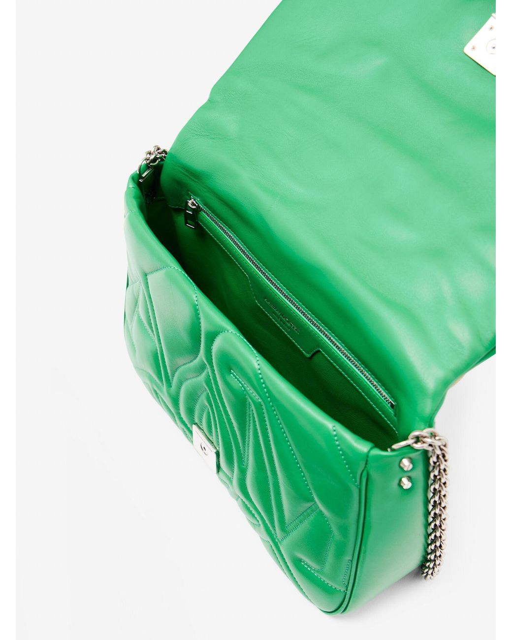 McQueen Green The Seal Quilted Shoulder Bag
