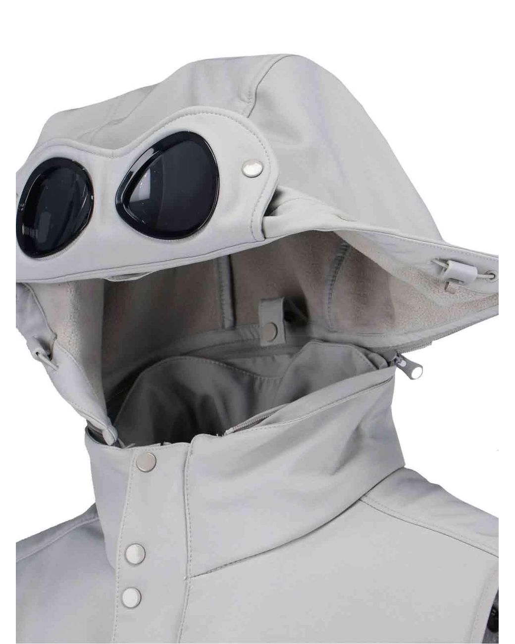 C P Company Brown Goggle Hooded Vest for men