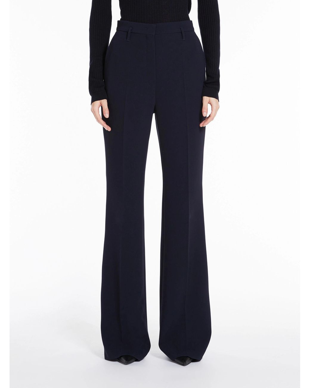 Max Mara Blue Studio Flared Cady Trousers