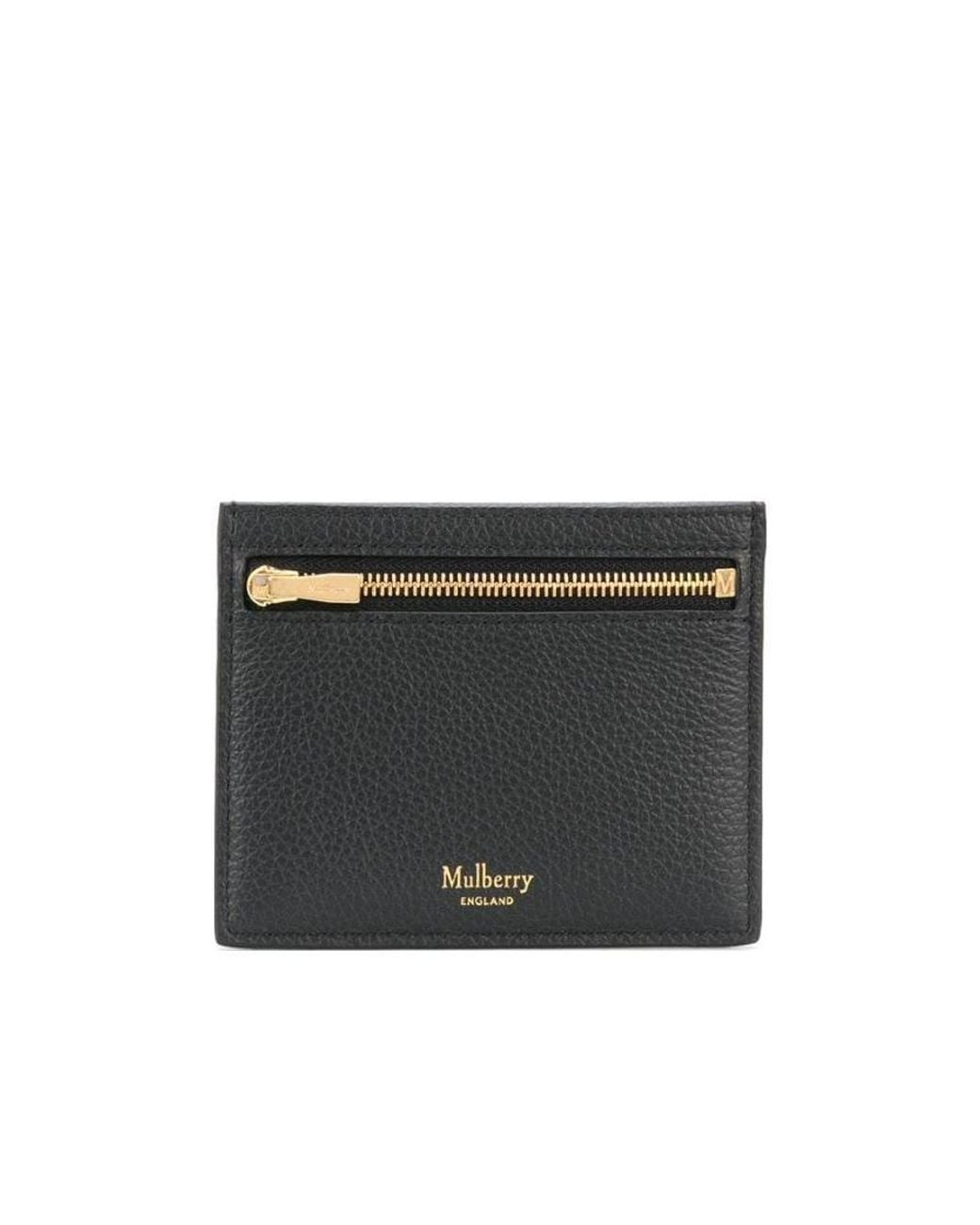 Mulberry Black Compact Logo Printed Cardholder