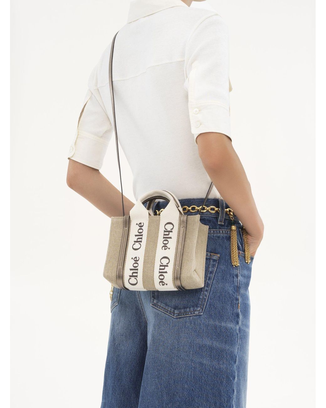 Chloé Metallic Chloé Mini Woody Tote Bag