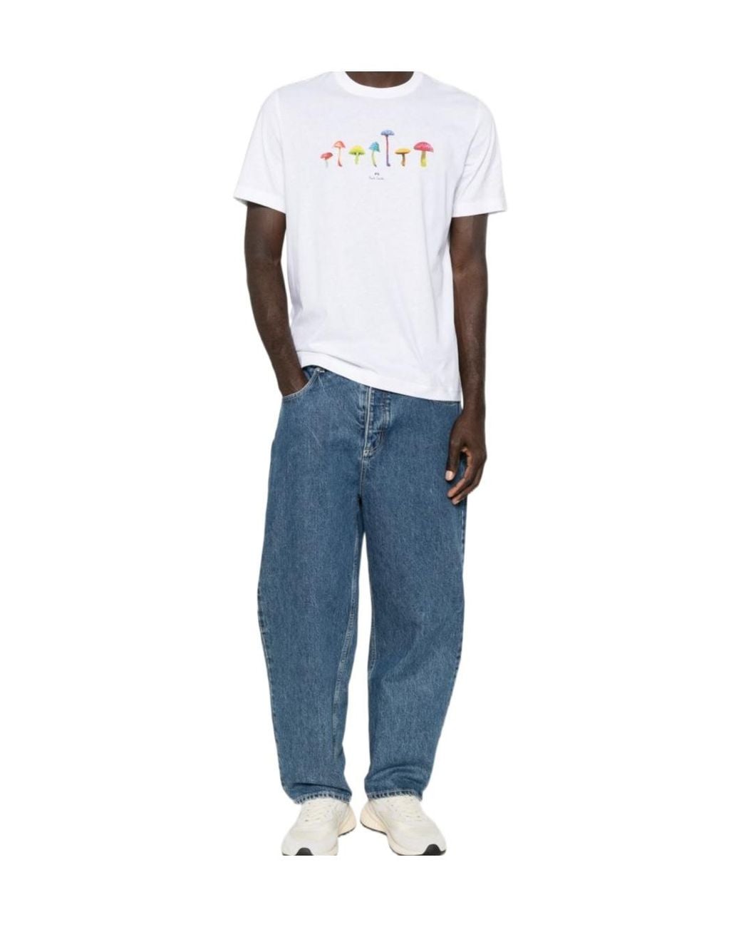 Paul Smith White Mushroom-Print T-Shirt for men