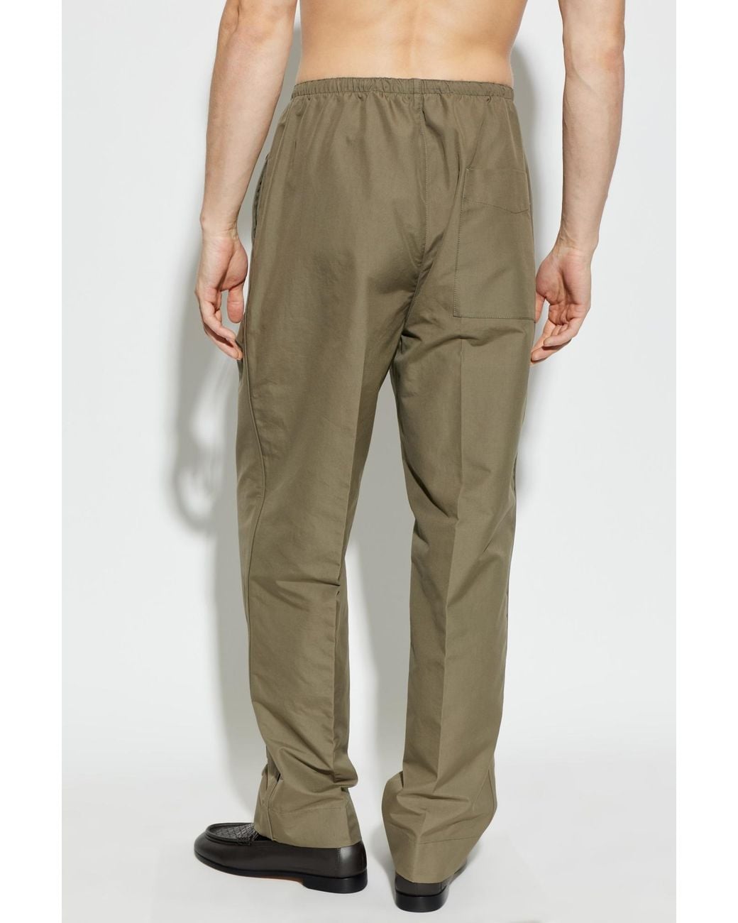 Bottega Veneta Green Drawstring Casual Pants for men