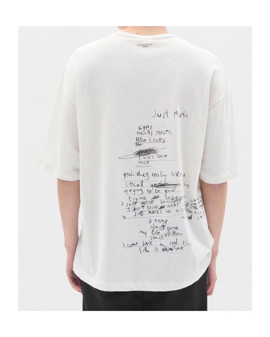 Ann Demeulemeester White Text-Print Cotton T-Shirt for men