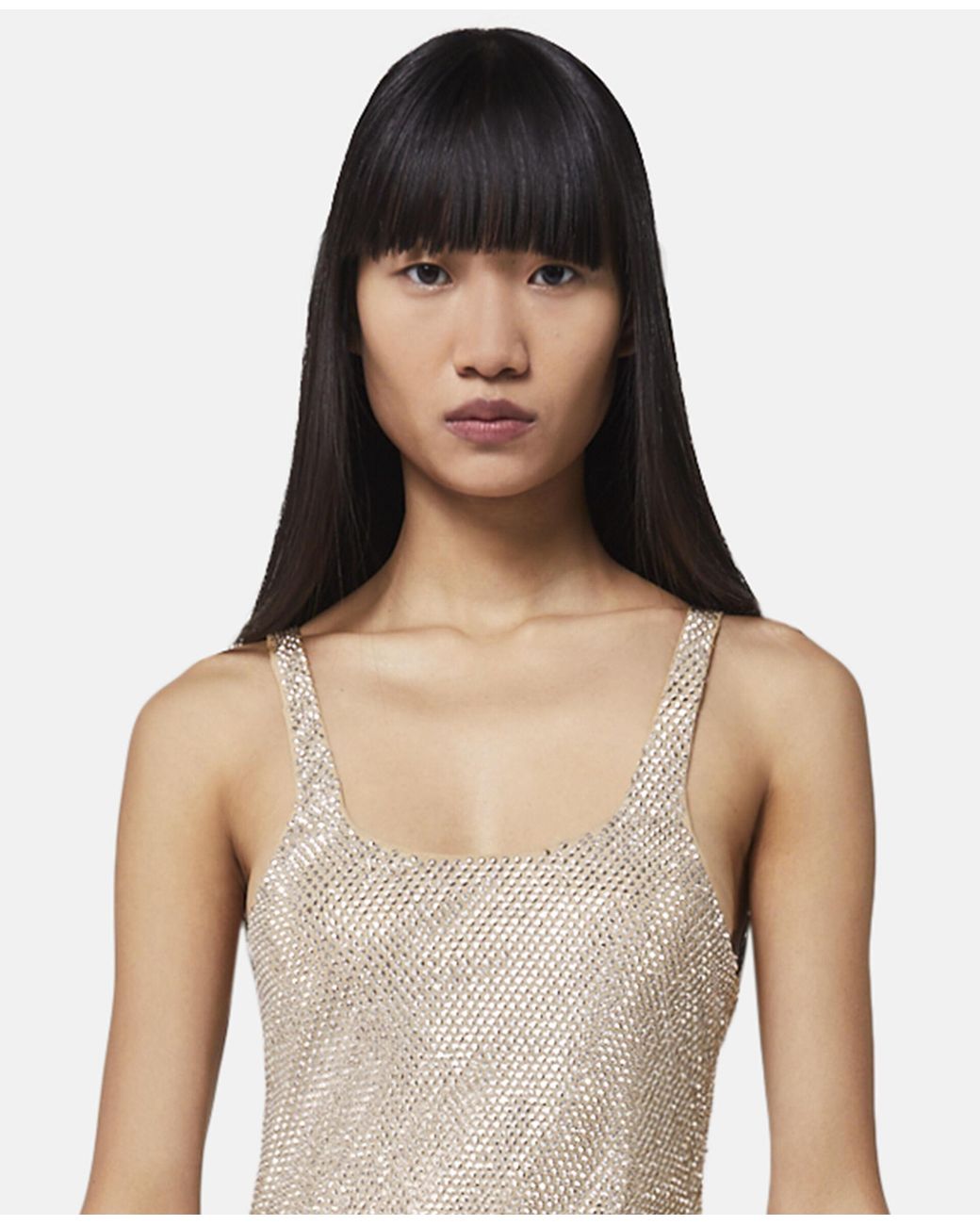 Stella McCartney Natural Crystal-Embellished Silk Minidress