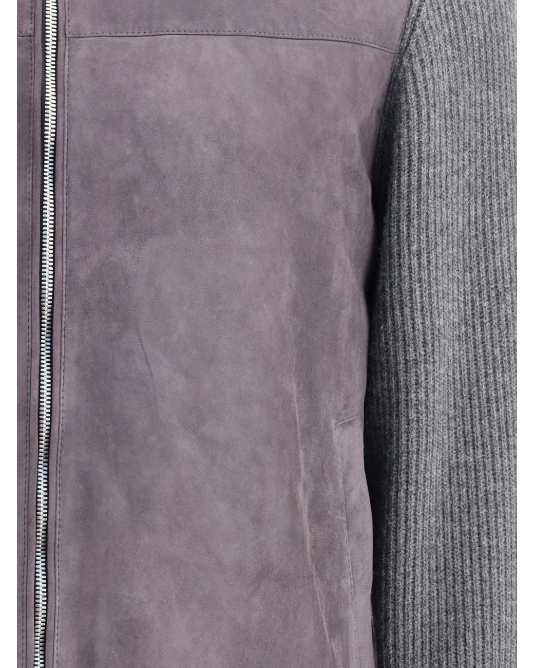 Brunello Cucinelli Gray Zip-Up Hooded Jacket for men