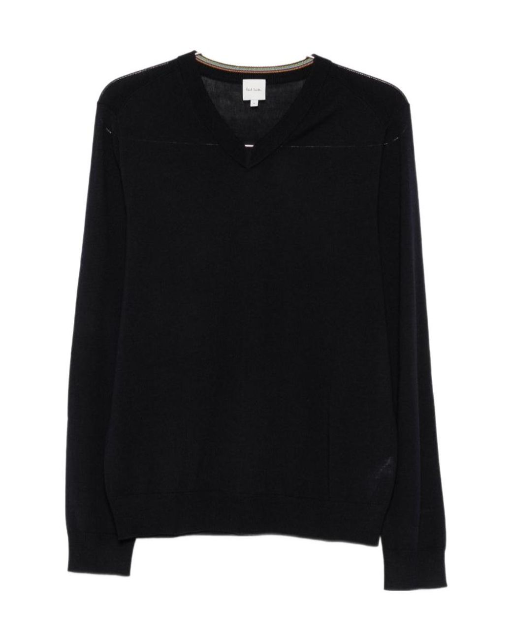 Paul Smith Black V-Neck Long-Sleeve Sweater for men