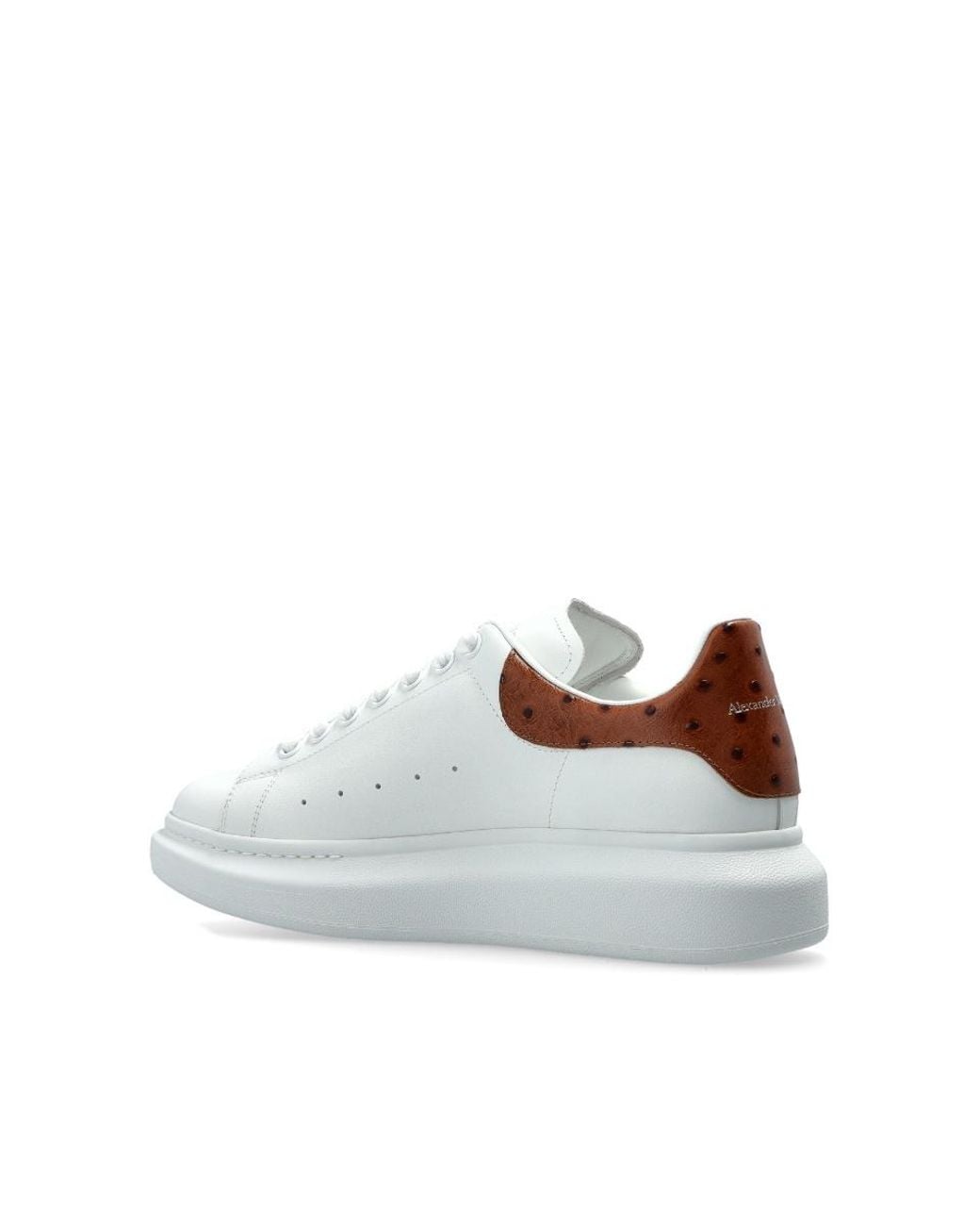 McQueen White Logo Heel Low-Top Sneakers for men