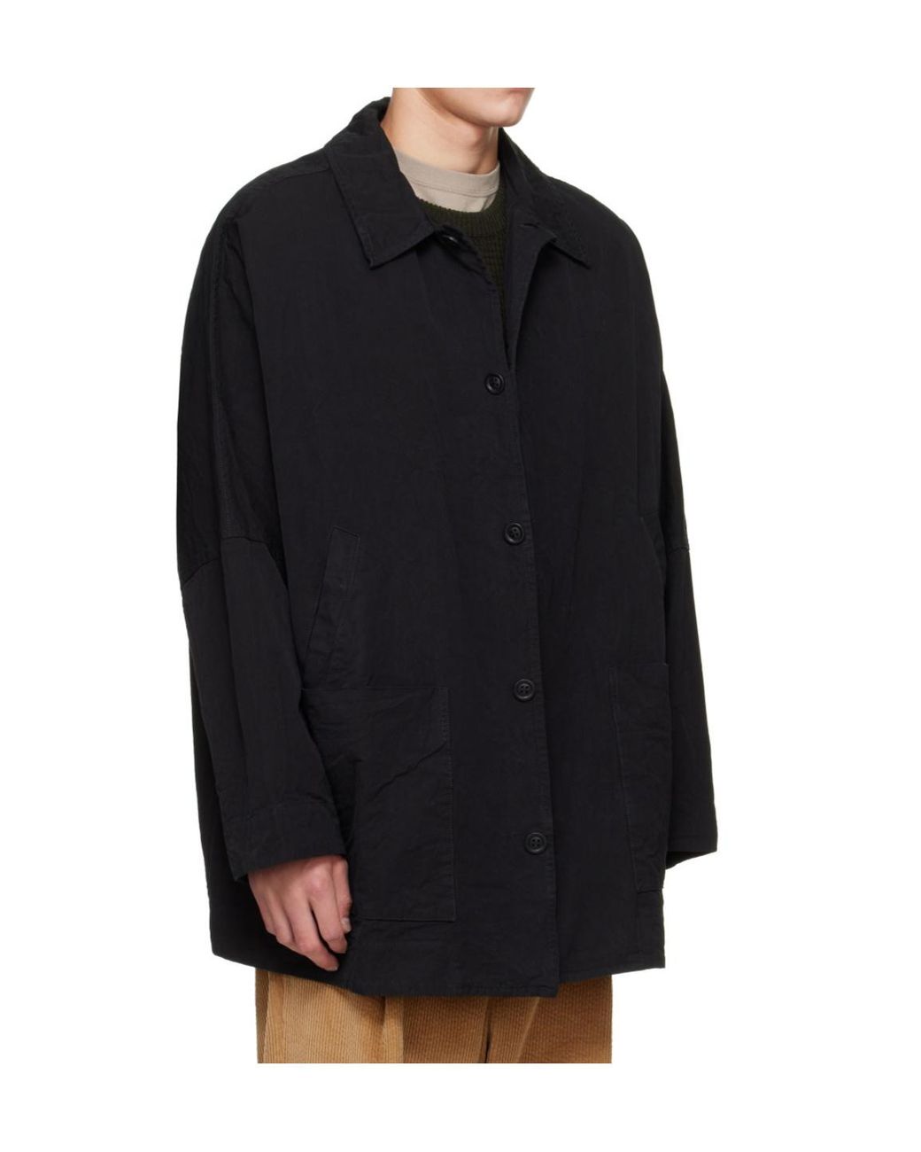 Casey Casey Black Double Cot Weiping Jacket for men